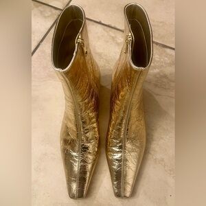 Michael Kors Metallic Gold Ankle Boots